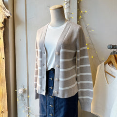Gentle Fawn // Eden Cardigan Oat Stripe