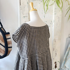Naïf // Brighid Dress Black/ Beige Gingham