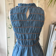 Compania Fantastica // Light Blue Orange Detail Dress