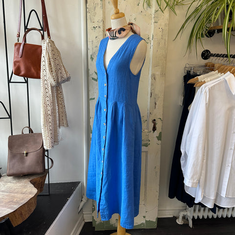 Indi & Cold // British Blue Button Up Dress