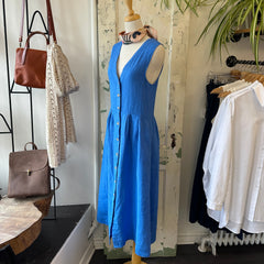 Indi & Cold // British Blue Button Up Dress