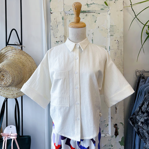 Eve Gravel // Knots Shirt White