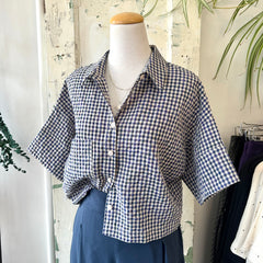 Eve Gravel // Clara Shirt Blue/Mauve