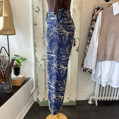 Marigold // Diana Pants Navy Embroidered Denim