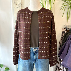Compania Fantastica // Mini Flower Cardigan Brown