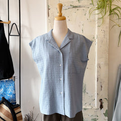 Jennifer Glasgow // Dionne Button Up Sky Blue