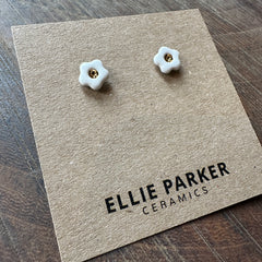 Ellie Parker // Ceramic Daisy Stud White
