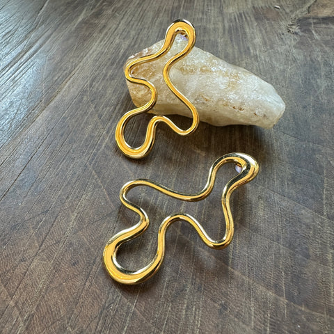 Hoopla // Squiggle Earring GP Steel