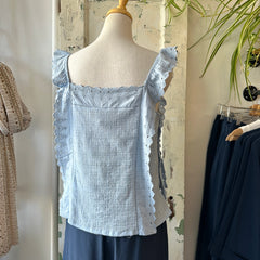 Indi & Cold // Strappy Lace Top Sky