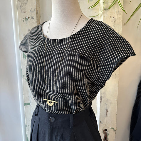 Jennifer Glasgow // Moira Top Black Stripe