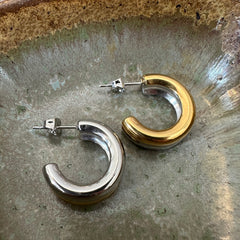 Blue Eye Jewelry // 2-Tone Hoops GP