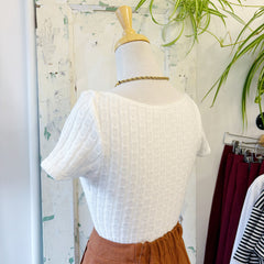 Meemoza // Ivory Pointelle Top