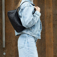 RISA // Rhea Handwoven Shoulder Bag Black