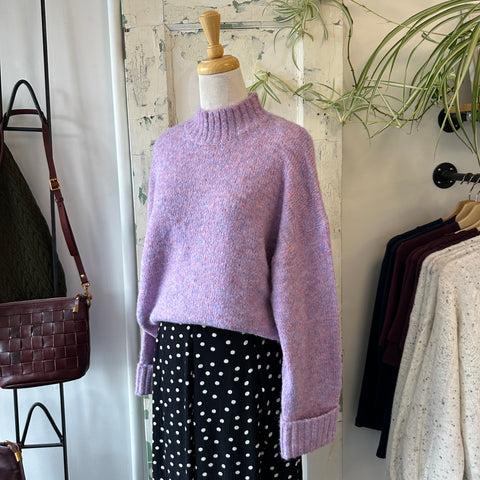 Indi & Cold // Knit Sweater with Cuff Purple