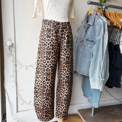 Dr. Denim // Nancy Leopard Denim Barrel