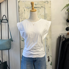 Indi & Cold // White Cotton Tee Sleeveless