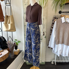Marigold // Diana Pants Navy Embroidered Denim