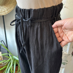 Yoga Jeans // Belted Linen Nora Pant Black