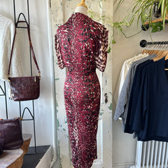 Astrid // Maroon Speckle Print Dress