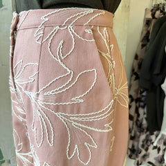 Marigold // Diana Pants Pink Embroidered Denim