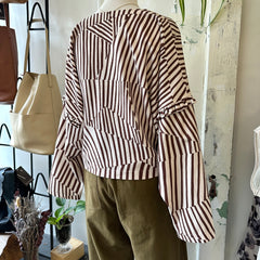 Eve Gravel // Emilio Top Mocha Stripe