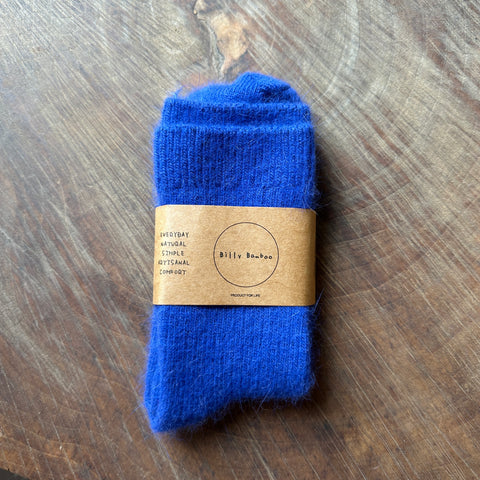 Billy Bamboo // Angora Wool Socks Sapphire