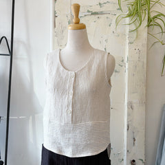 Jennifer Glasgow // Deva Top Ivory Stripe