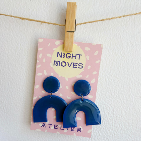 Night Moves Atelier //  Cobalt Arch Earrings