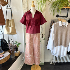 Marigold // Diana Pants Pink Embroidered Denim