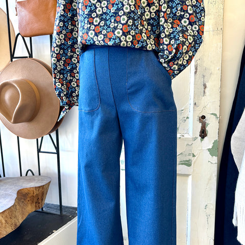 Meemoza // Warhol Stretch Pants Medium Blue Denim