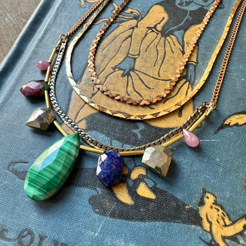 Three of Cups // VI of Swords Necklace Amethyst SS