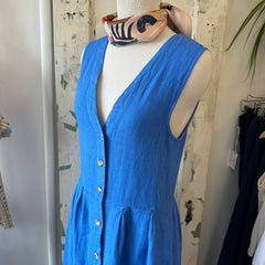 Indi & Cold // British Blue Button Up Dress