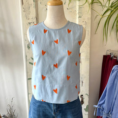 Compania Fantastica // Hearts Embroidered Top
