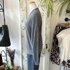 Indi & Cold // V-Neck Grey Sweater with Alpaca