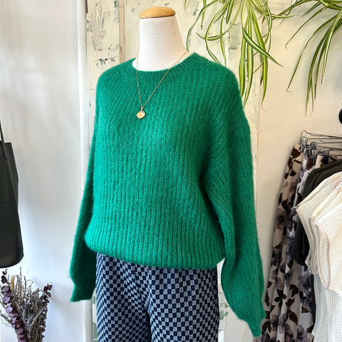 Indi & Cold // Fluffy Mohair Sweater Green
