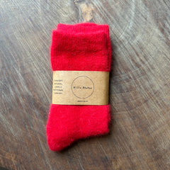 Billy Bamboo // Fluffy Angora Socks Red
