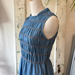 Compania Fantastica // Light Blue Orange Detail Dress