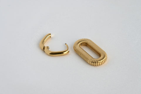 Blue Eye Jewelry // 18K GP Double Link Hoops