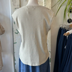 Indi & Cold // Boxy Striped Tee Khaki