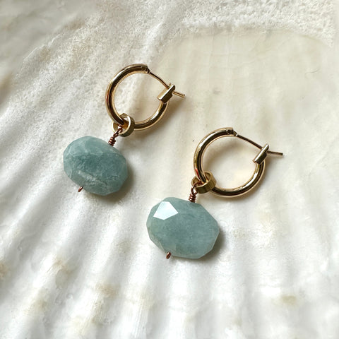 Hailey Gerrits // Drake Hoop Earrings Aquamarine
