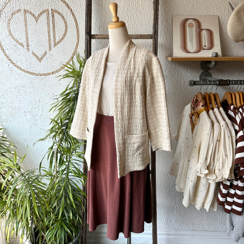 Meemoza // Open Front Jacket Oatmeal