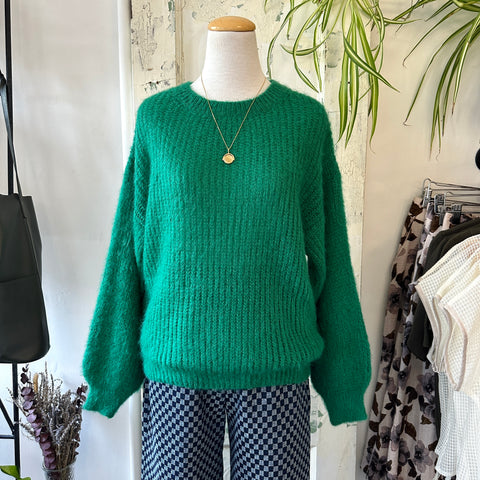 Indi & Cold // Fluffy Mohair Sweater Green