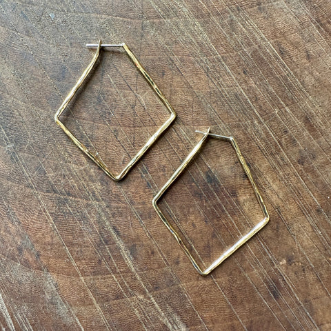 Frug //  Hammered Bar Hoop Earrings