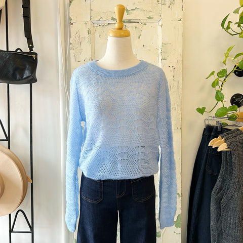Atelier Reve // Drew Blue Bell Pointelle Sweater