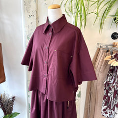 Bodybag by Jude // Montego Cropped Shirt Wine