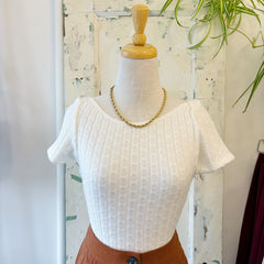 Meemoza // Ivory Pointelle Top