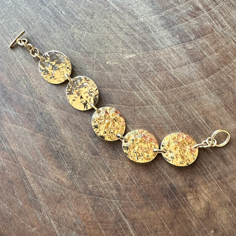 Lissa Bowie // Textured Circles Bracelet Brass