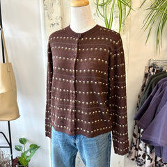 Compania Fantastica // Mini Flower Cardigan Brown