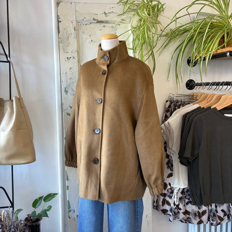 Indi & Cold // Camel Bomber Jacket Wool