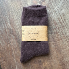 Billy Bamboo // Fluffy Angora Socks Brown